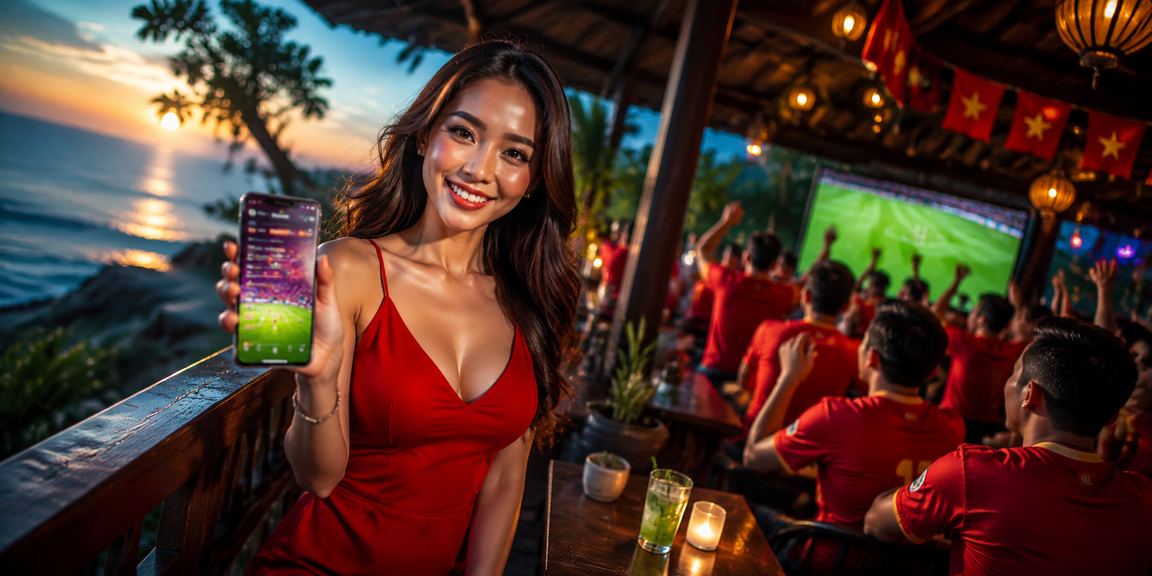 Thanh niên Đà Lạt đặt cược bóng đá trực tuyến bằng điện thoại Android bên bờ hồ