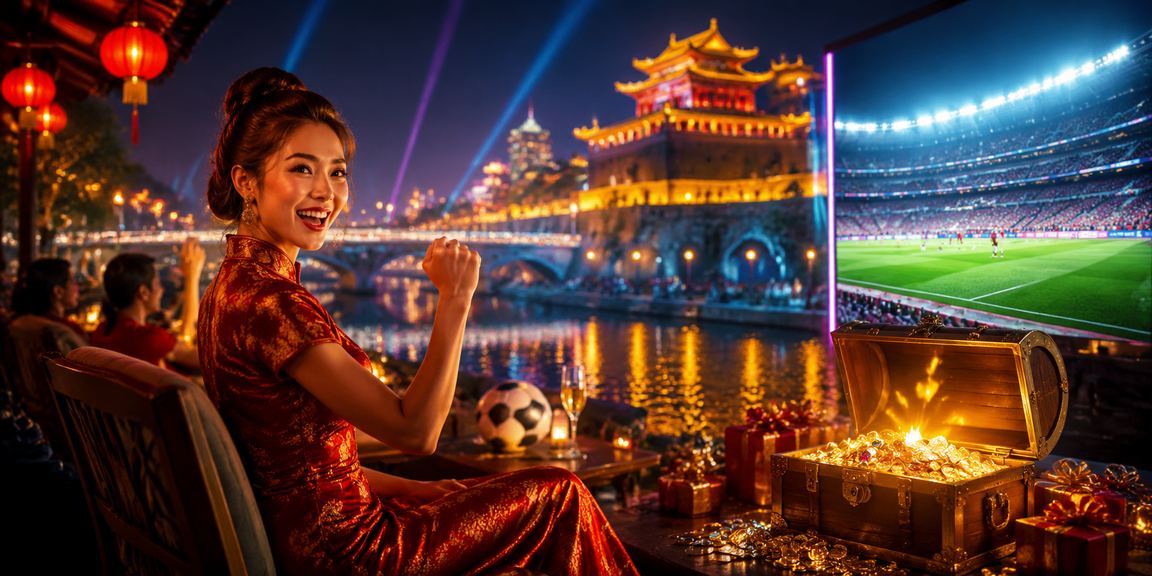 Không khí đặt cược bóng đá sôi động tại Huế với đèn neon và màn hình hiển thị kèo thể thao