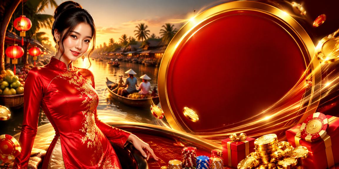 Người phụ nữ Việt Nam mặc áo dài tra cứu thông tin cá cược tại Mekong