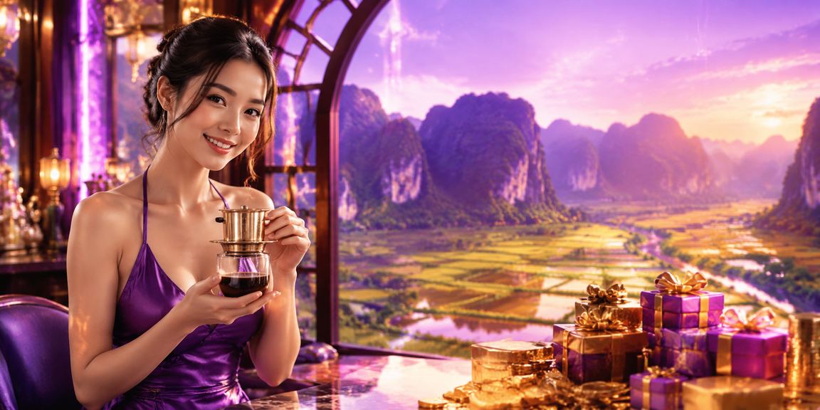 Người dùng tại Ninh Bình ngồi cà phê tra cứu thông tin thanh toán trực tuyến trên điện thoại